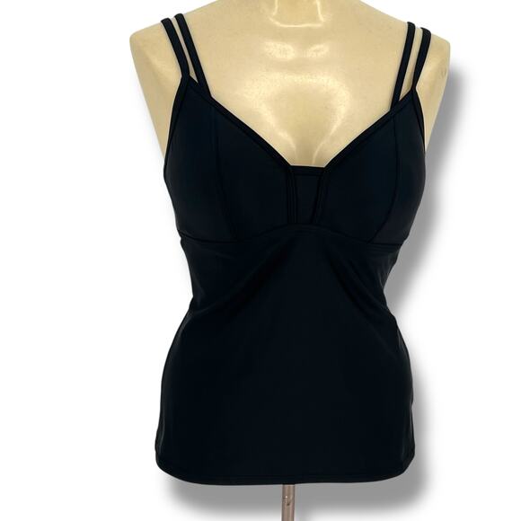 LOLE Tankini Swim Top Tank Built In Underwire Bra S Coastal Goth Festival Modest - Picture 1 of 7